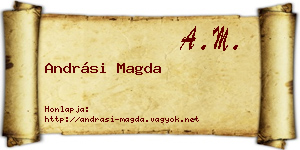 Andrási Magda névjegykártya